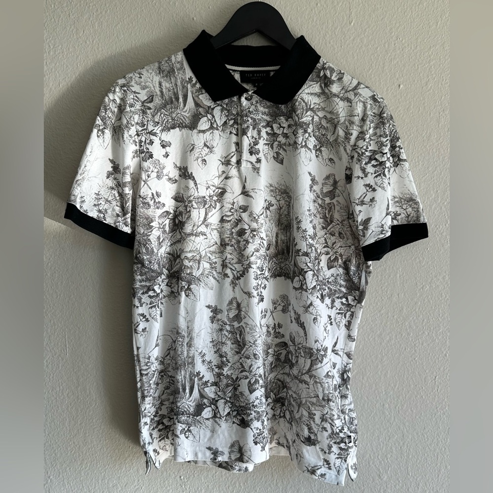 Ted Baker London Cotton Floral Polo Size M